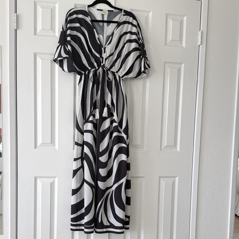 World Market Mod Black & White Print Dress